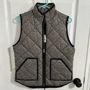 J. Crew Navy and Cream Herringbone Vest